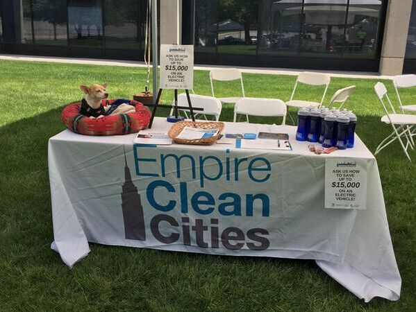 Empire Clean Cities tabling at the Electric Car Guest Drive in Pearl River